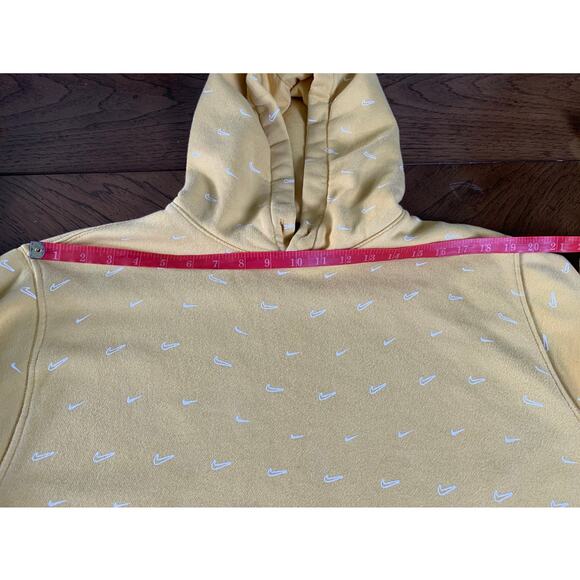 Nike All Over Swoosh Check Hoodie Yellow Size L - Picture 10 of 11